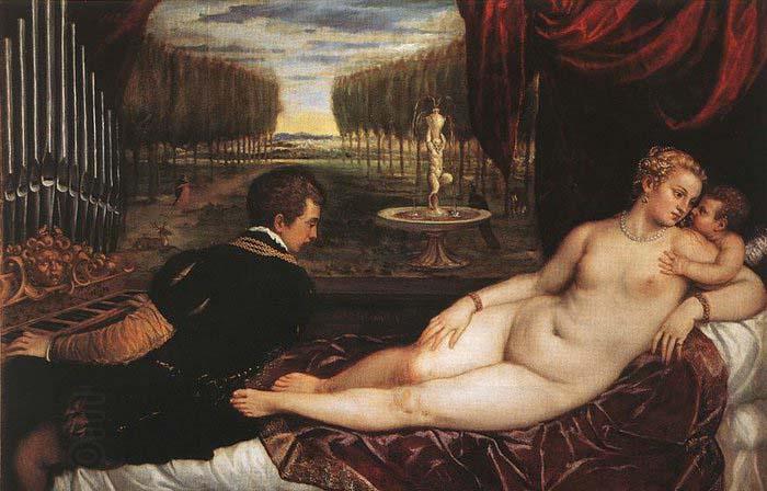 TIZIANO Vecellio Venus with Organist and Cupid oil painting picture